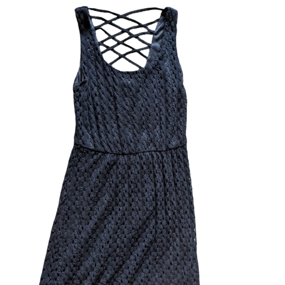 Black maxi dress lace overlay